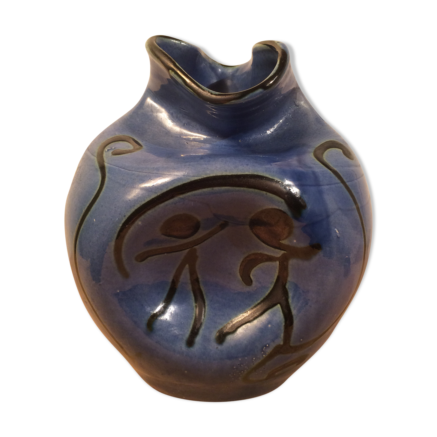 Vase signed Buxo ceramic free form