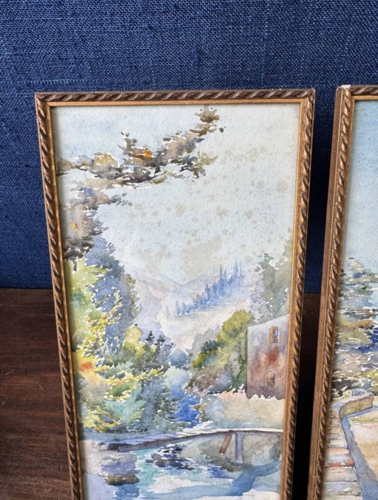Pair of watercolours signed M.L, early 20th century, Provence