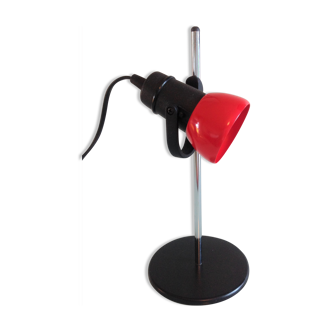 Red and black/vintage metal desk lamp -60s-70s