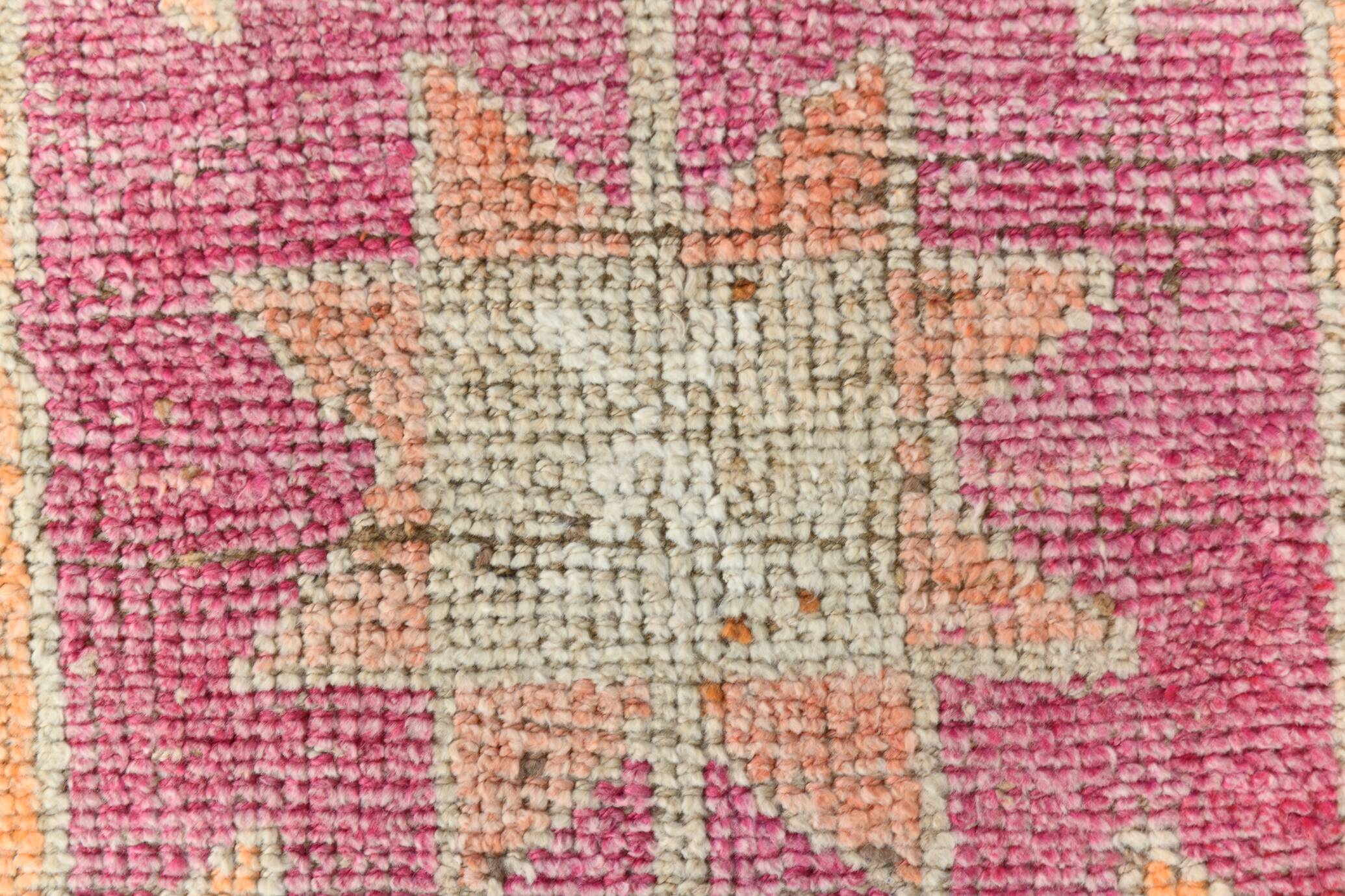 Pink & Orange Oriental Vintage Runner Rug, 101x301Cm