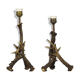 Set of Folk Art antler table lamps