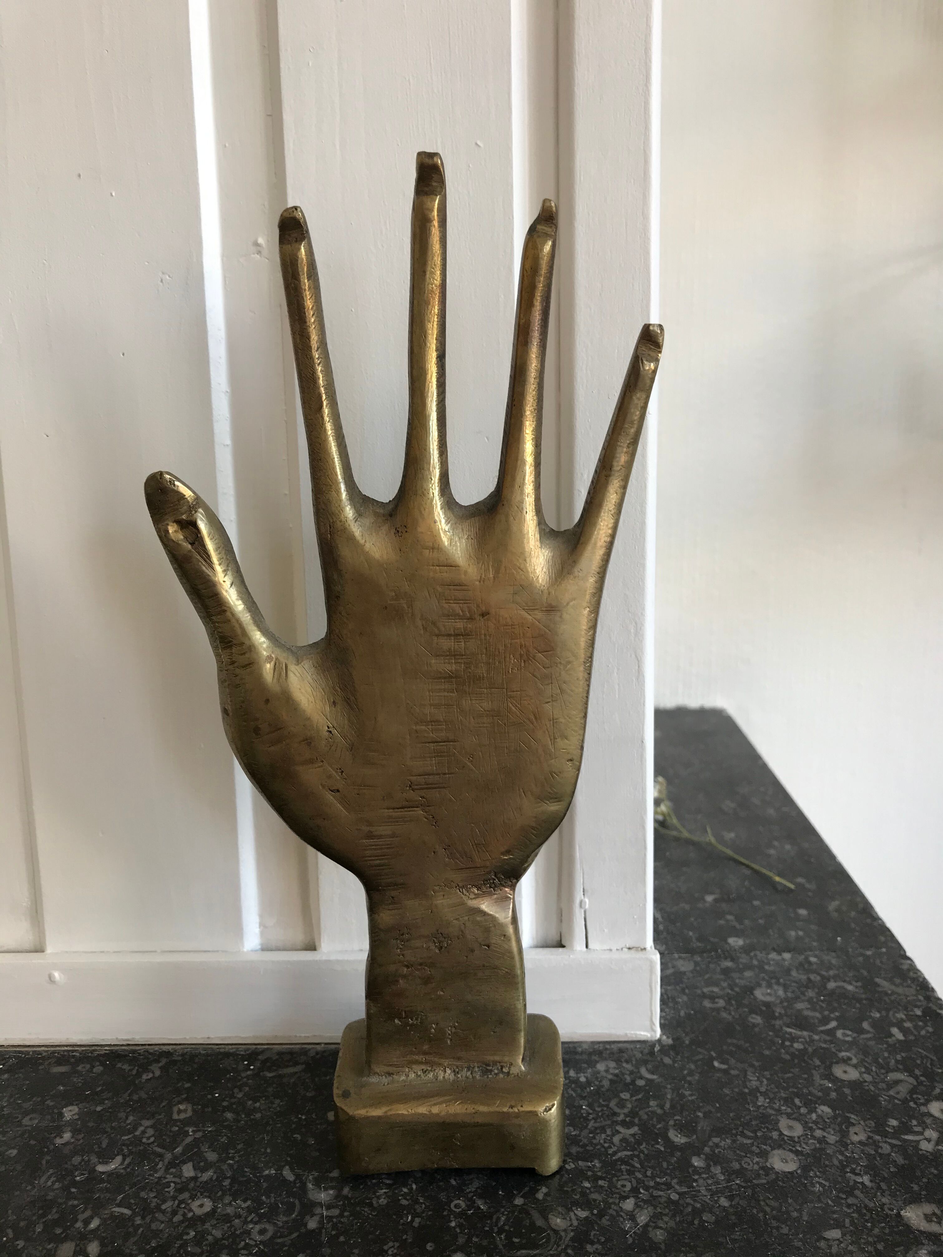 Bronze hand trinket bowl