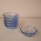 Lot de 6 ramequins en verre bleu