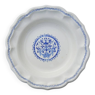 Ancienne Grande Assiette Creuse en Faïence de Gien - Décor Rouen