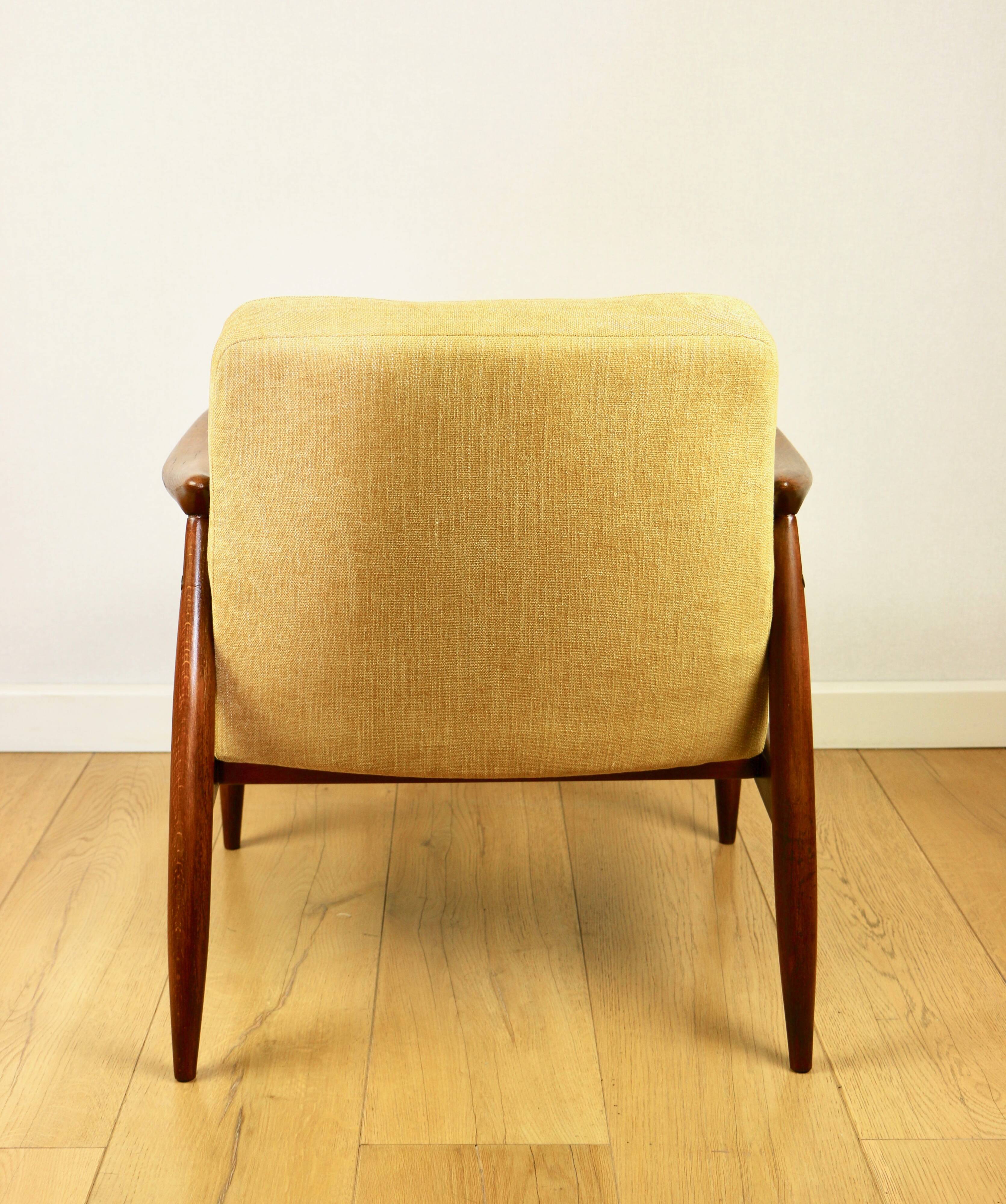 Light Yellow GFM63 Lounge Chair by J. Kedziorek, 1970s