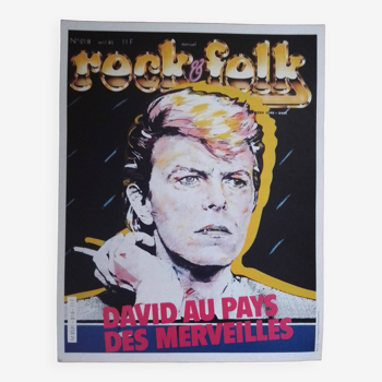 Affiche vintage promotionnelle pour le magazine Rock&folk : David Bowie