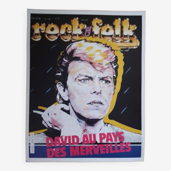 Vintage promotional poster for Rock&folk magazine: David Bowie