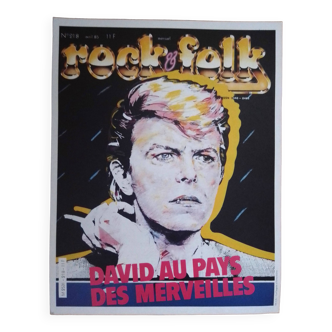 Vintage promotional poster for Rock&folk magazine: David Bowie