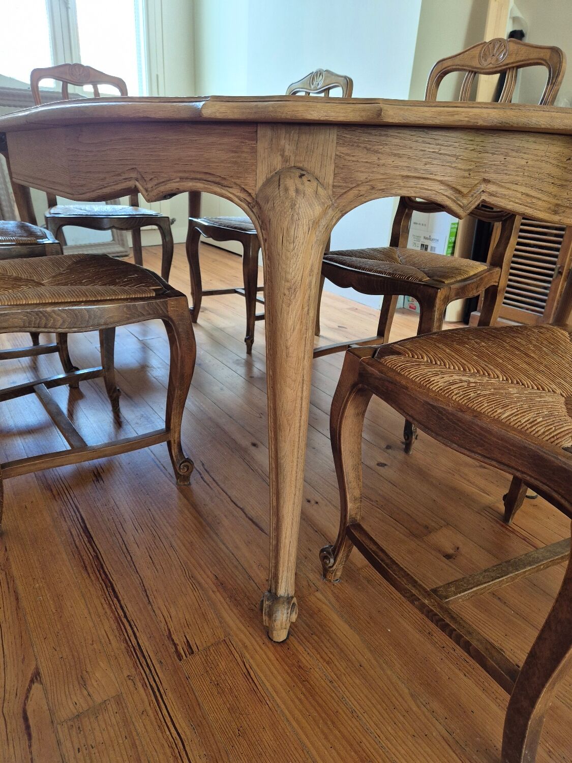 Extendable old wooden table