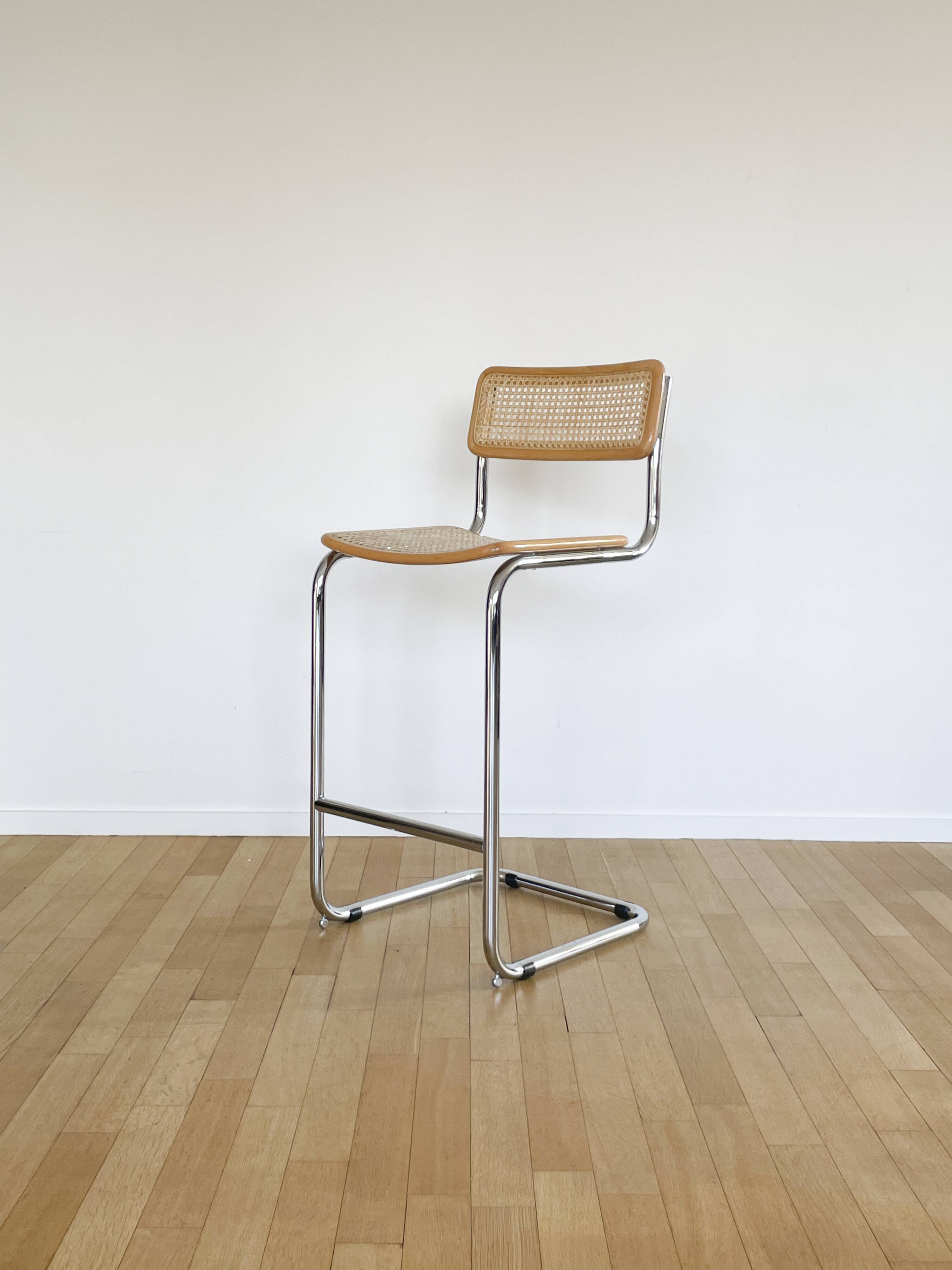 Pair bar chairs Cesca S32 Marcel Breuer, 1970