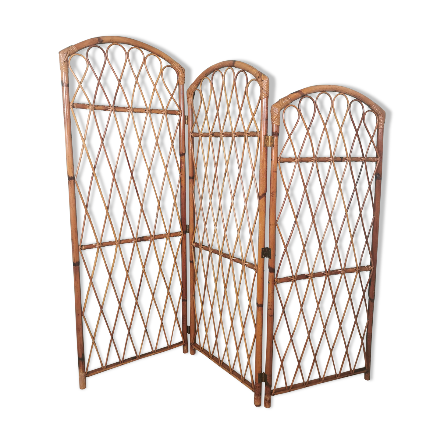 Rattan and bamboo screen
