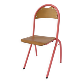 chair tubular structure wooden seat and back