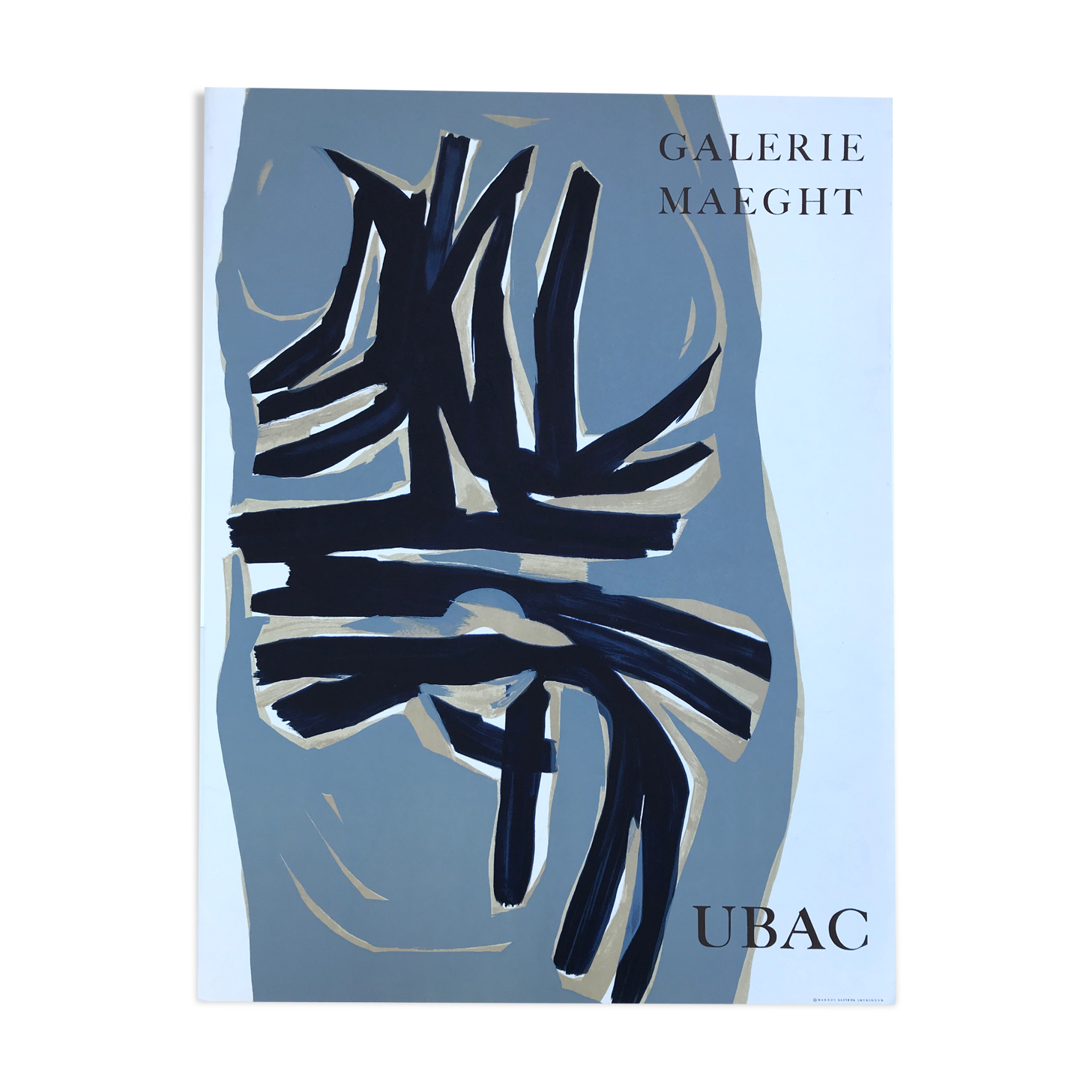 Original lithographed poster by raoul ubac, galerie maeght, 1961