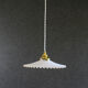 Old opaline pendant lamp painted white and gold - new cable and socket