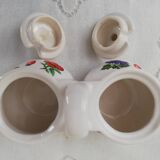 Set 3 large bowls and their sugar bowl, jam maker