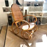 Vintage rocking-chair rattan