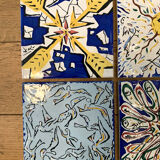 6 Ceramic tiles signed Dali 1954