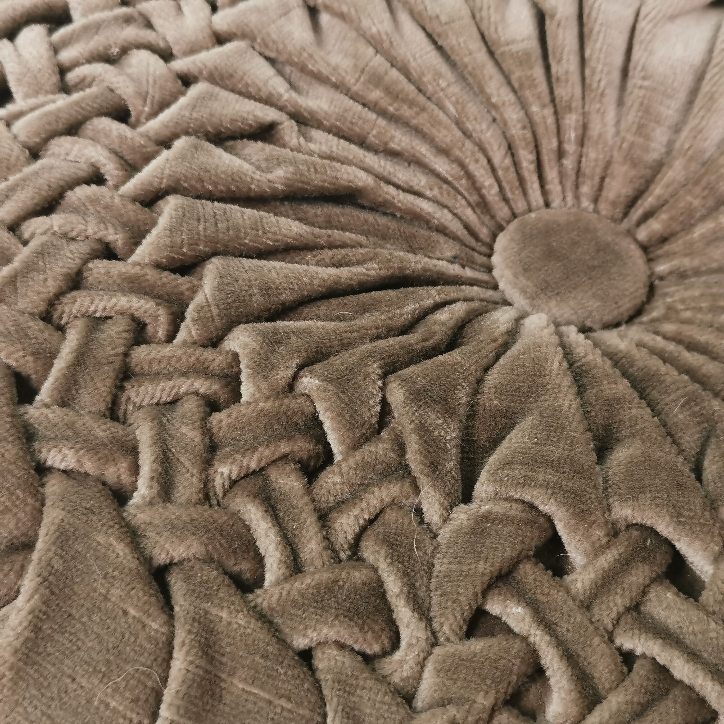 Pleated velvet cushions