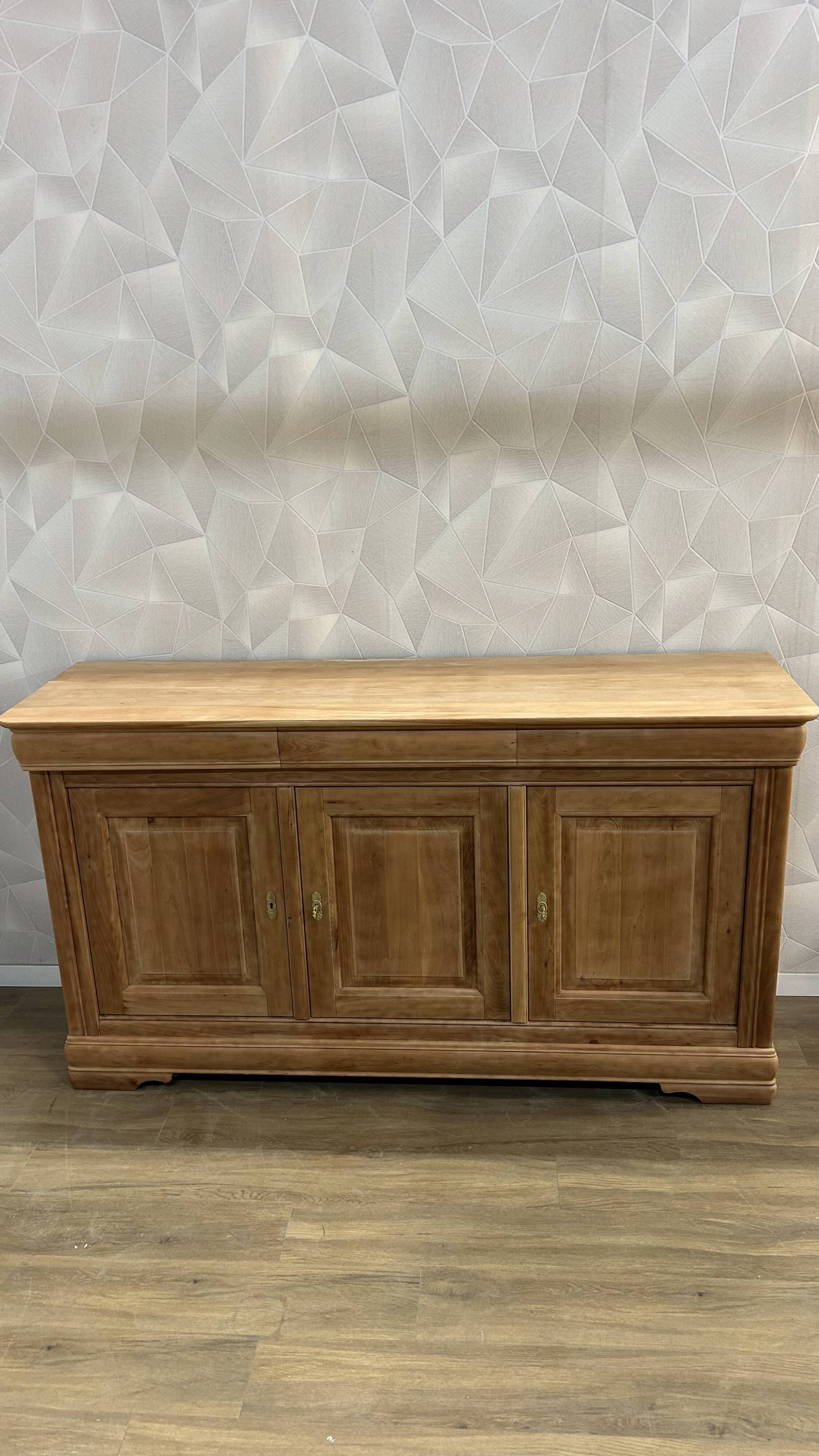 Louis Philippe buffet in solid stripped cherry wood