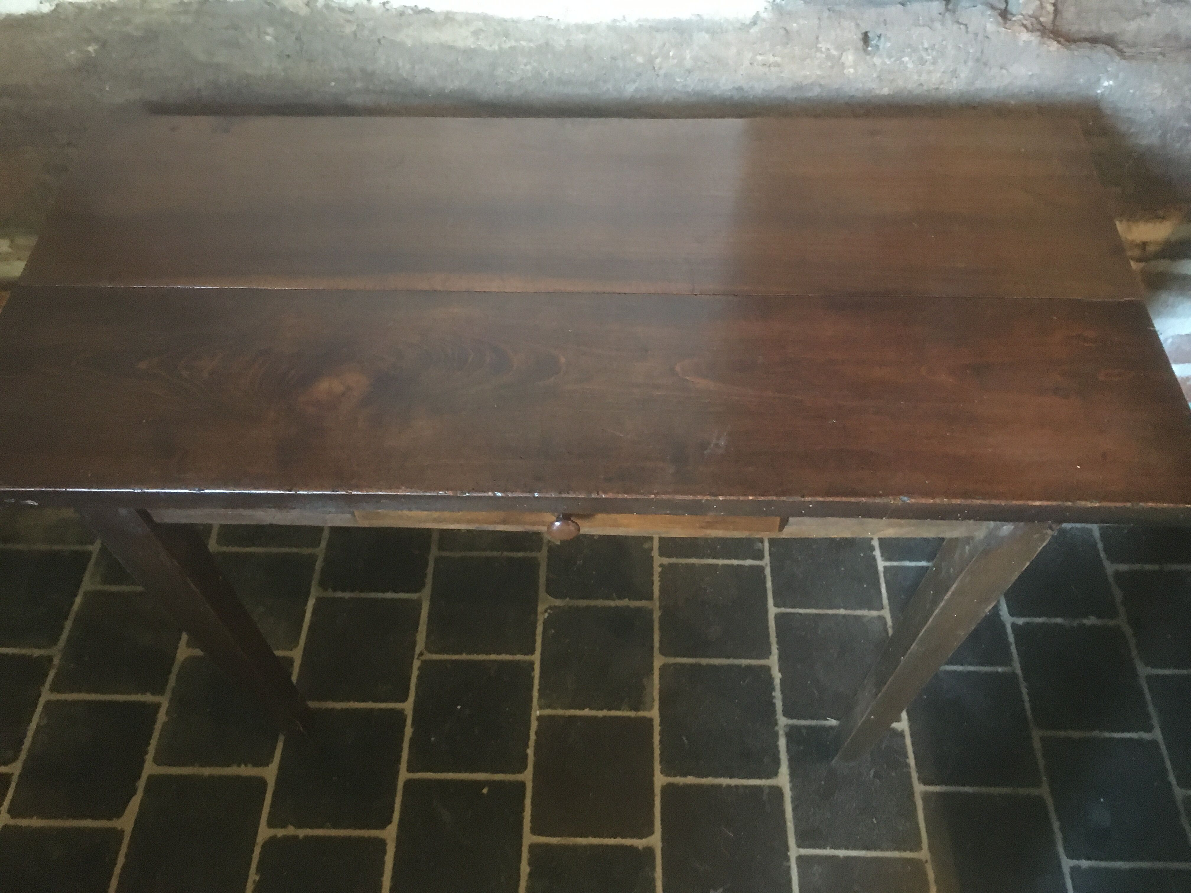 Side table with drawer in oak