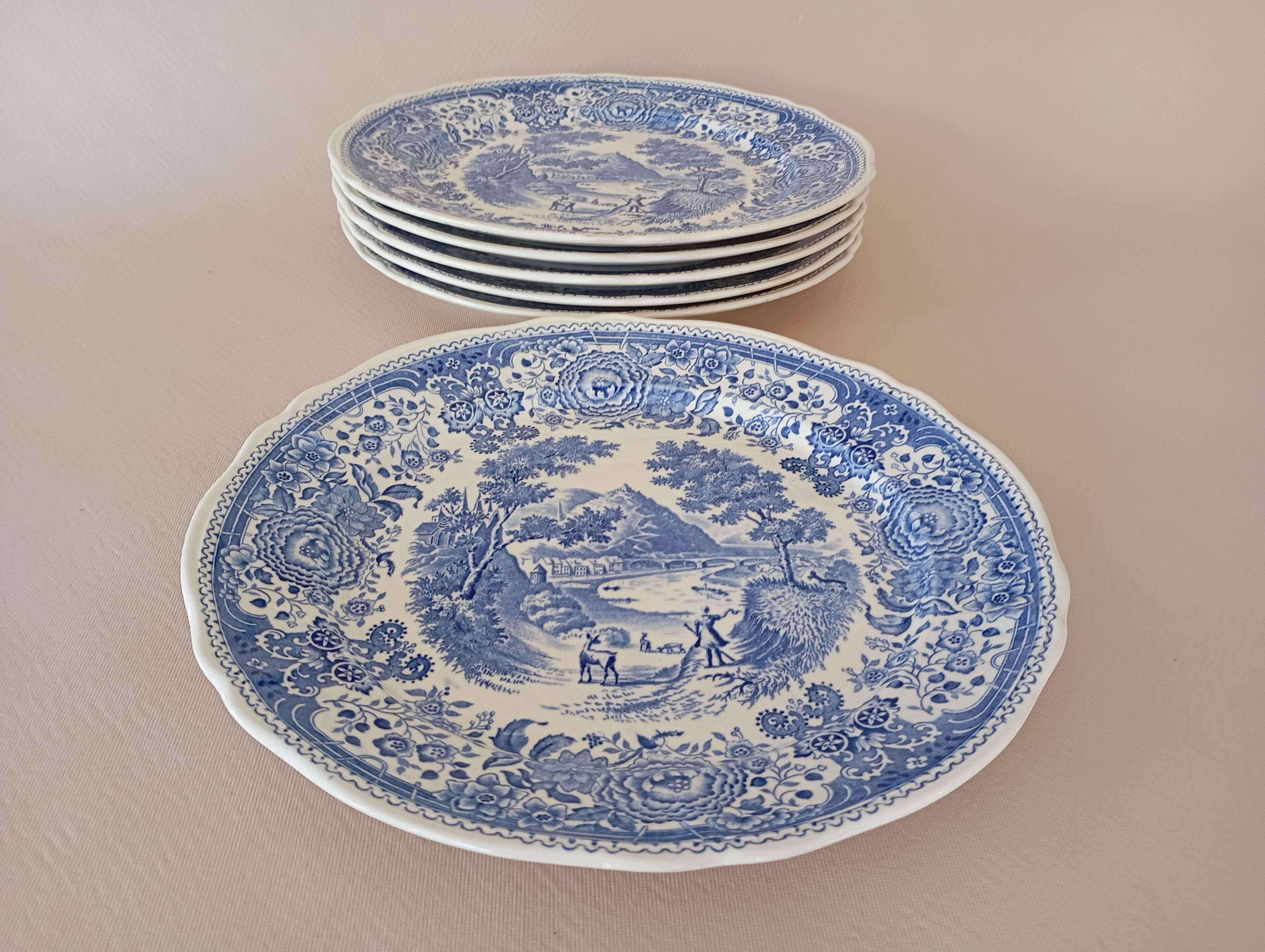 Burgenland blue flat plates Villeroy & Boch