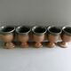 5 cups in blue/green glazed stoneware 70s