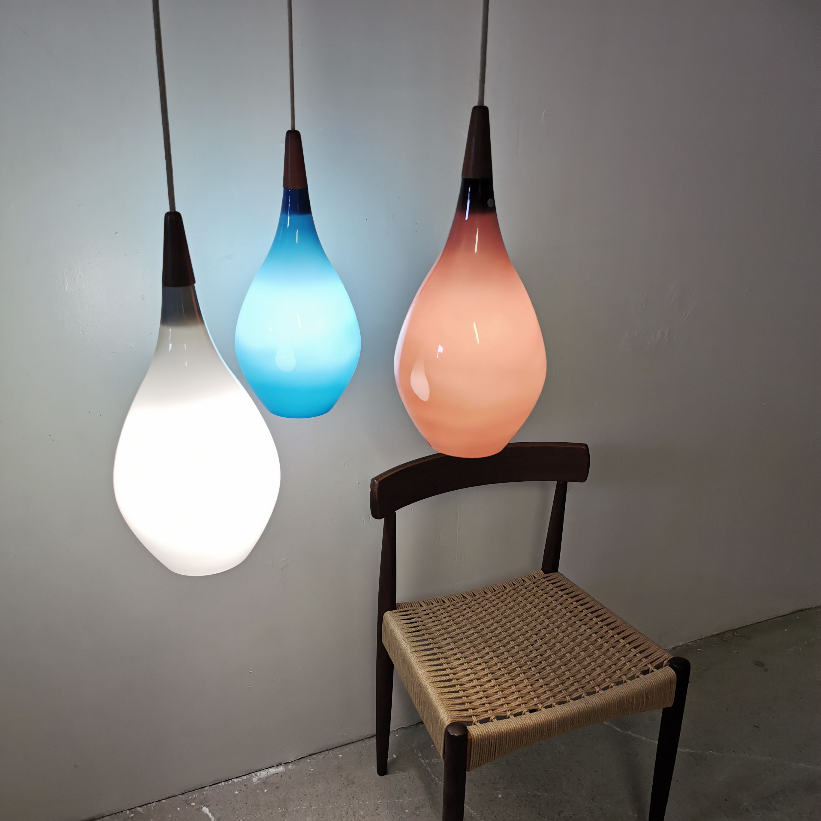 Scandinavian blown glass hanging Holmegaard 1960