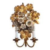 S.Salvadori lampe murale dorée ersilbert motif floral