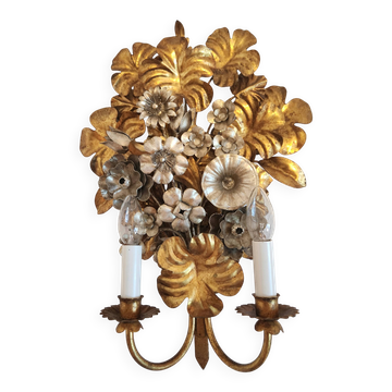 S.Salvadori lampe murale dorée ersilbert motif floral