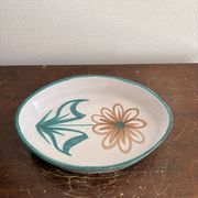Plat Ovale Marguerite Céramique Vallauris Robert Picault Vintage 50's