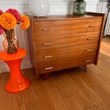 Vintage chest of drawers with splayed legs