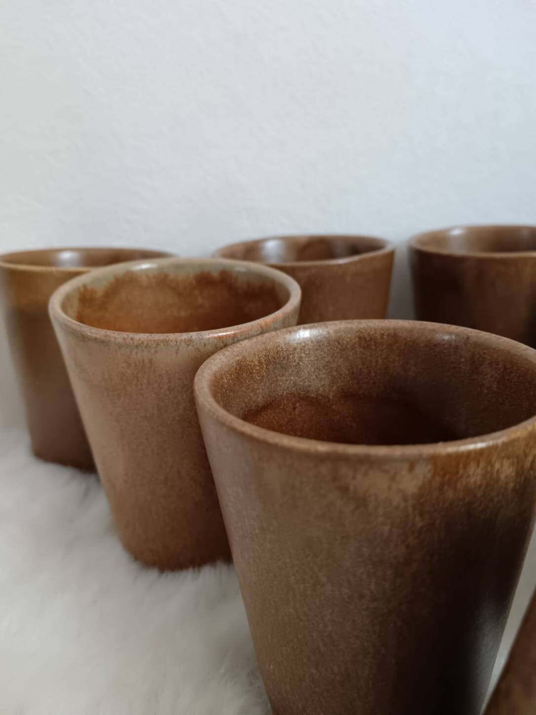 Set of 10 Digoin Stoneware glasses