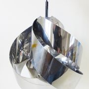 Suspension giant spiral-shaped chandelier in chrome 1970 vintage space age pop 70's seventies during light