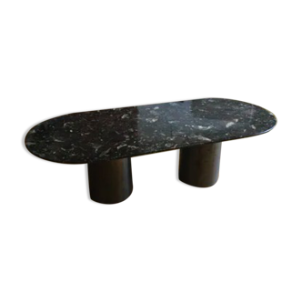 Black marble coffee table and metal legs