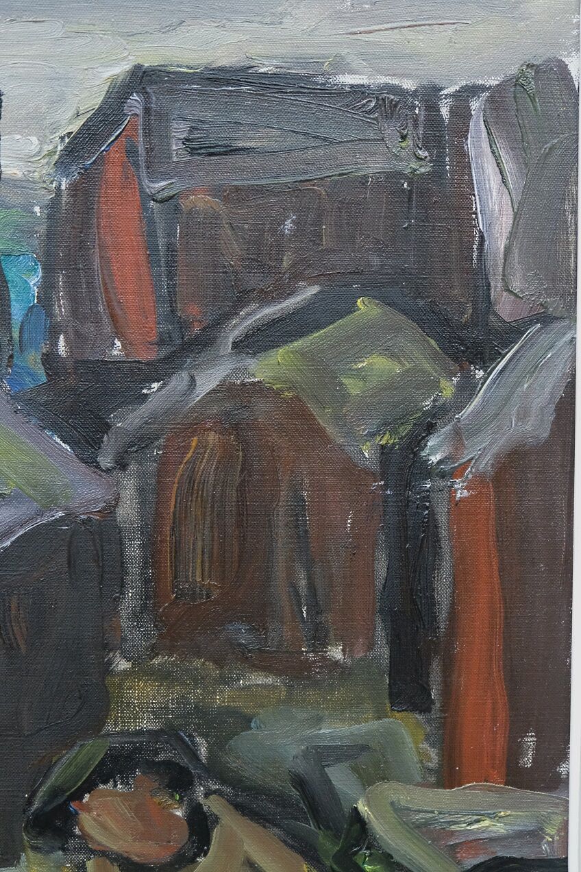 Einar Emland, Scandinavian modern painting, 1960s, Oil on Canvas, Framed