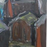 Einar Emland, Scandinavian modern painting, 1960s, Oil on Canvas, Framed