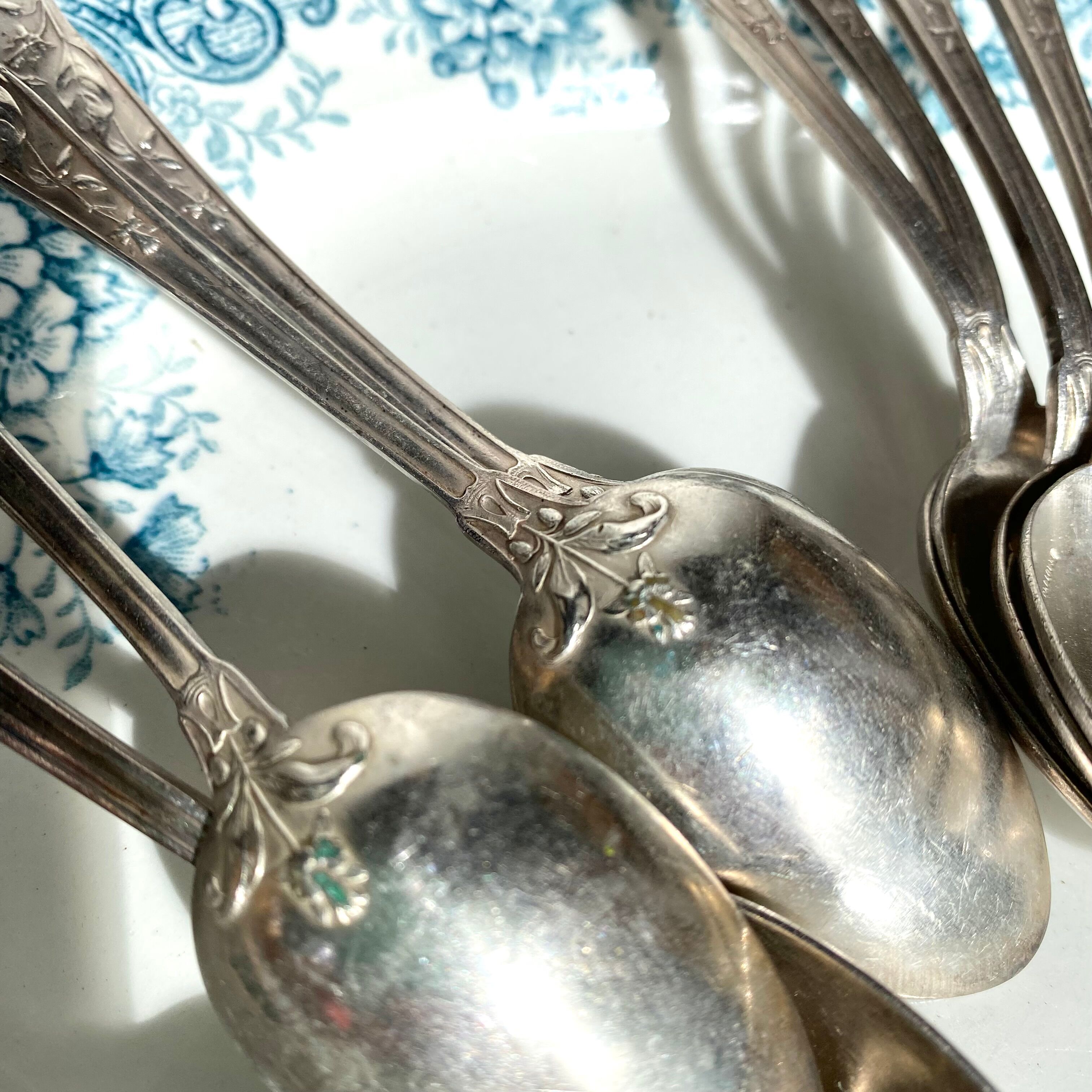 Antique silver-plated spoons