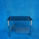 Vintage vinyl record/newspaper storage unit 1960-1970 chrome structure