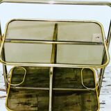 Golden tubing bar and smoked glass top circa 60/70