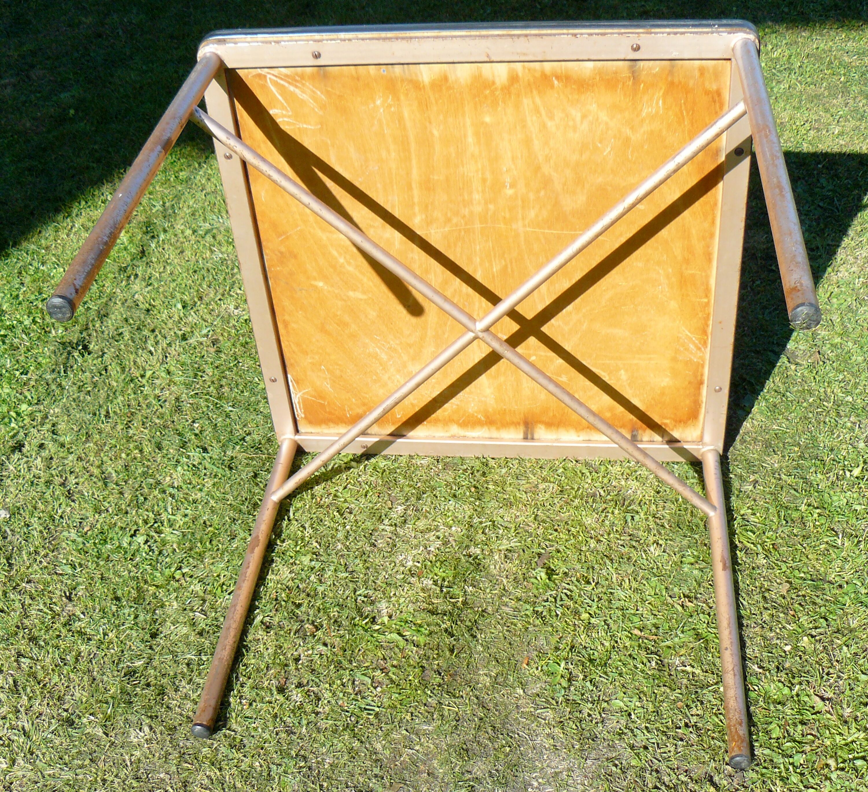 Table basse formica bleu vintage 1950-60