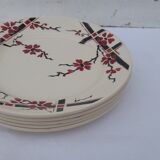 5 assiettes à dessert en faïence Moulin des loups & Hamage modèle Bagatelle diam 21,5 cm