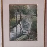Watercolor signed-landscape