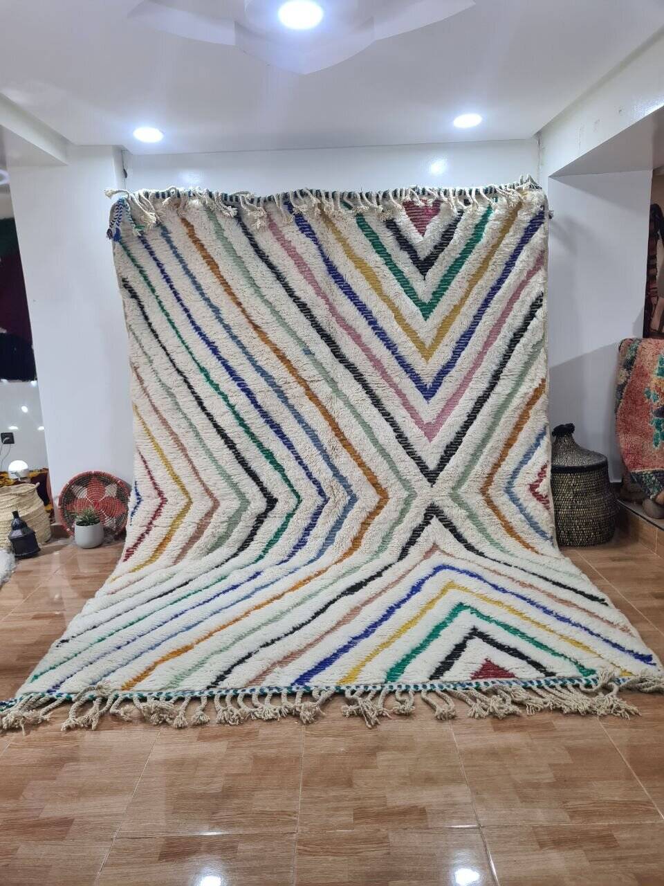 Handmade wool Berber rug 300X200 cm