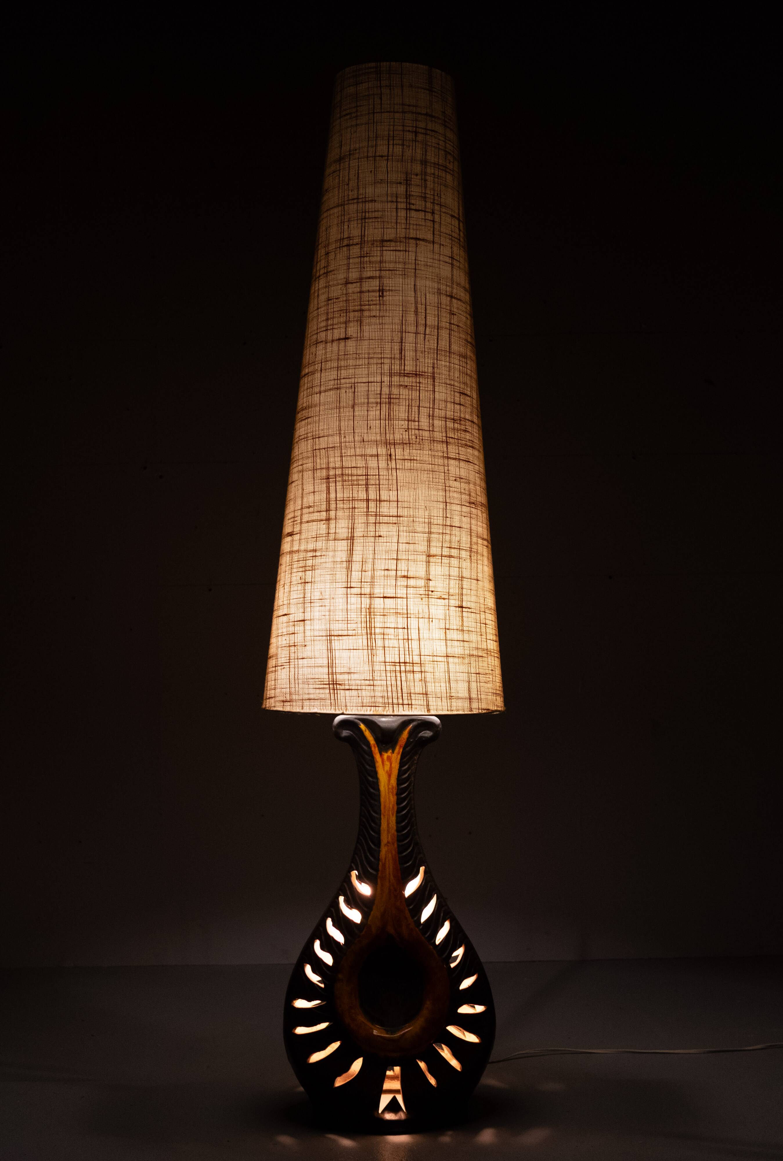 Large Fat Lava Ceramic Floor lamp by Walter Gerhards for West Germany 1970s