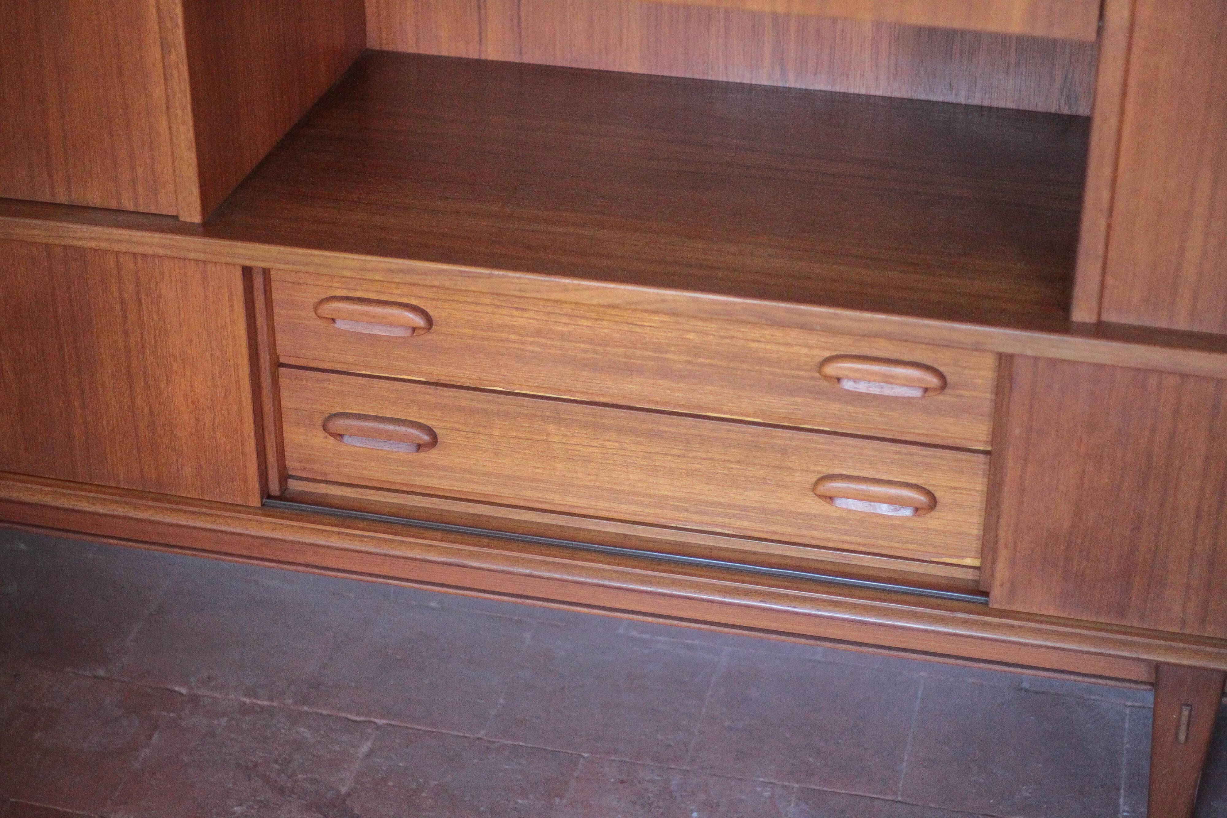 Arno wooden sideboard, Scandinavian teak wood sideboard, vintage storage unit