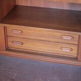 Arno wooden sideboard, Scandinavian teak wood sideboard, vintage storage unit