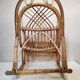 Old Italian vintage rattan rocking chair for children