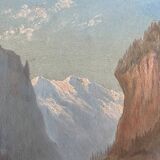 HSP painting "Animated mountain landscape" signed G. Munsch 1875