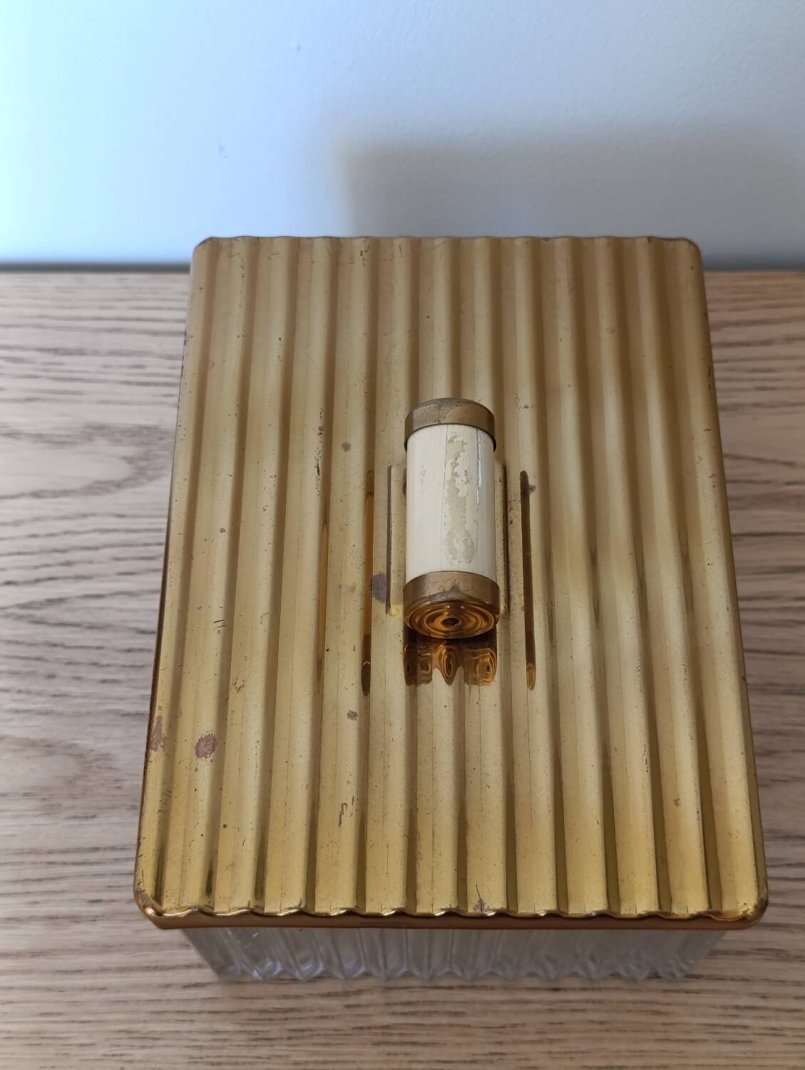 Vintage decorative box in ribbed glass – 1960s/70s