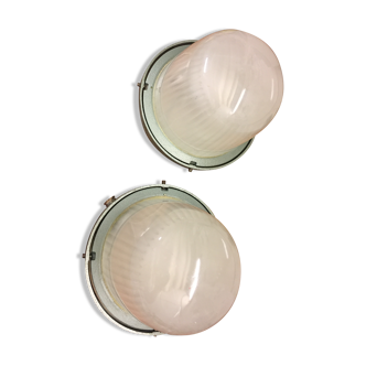 Pair of bedside Holophane with switch lamps PEAR vintage